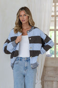 Maci Stripe Cardigan Blue
