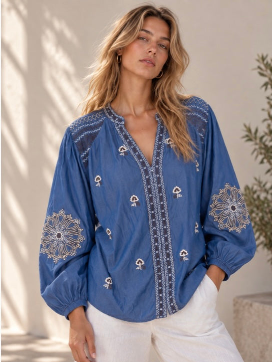 Smaibulun denim detail top