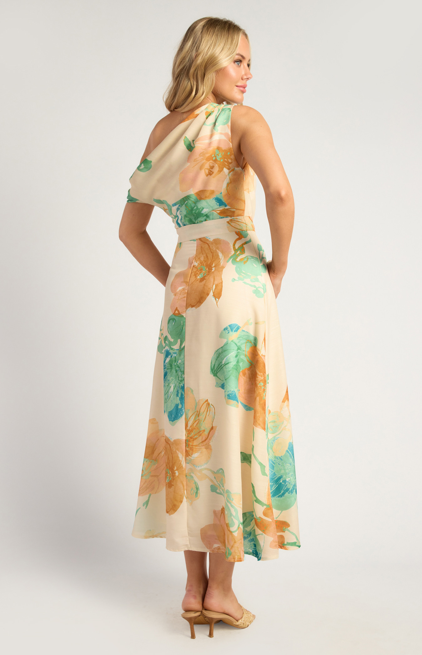 Tangerine Floral Dress