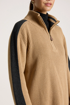 Liora Zip Jumper Mocha/Charcoal - Emelda's Shoes