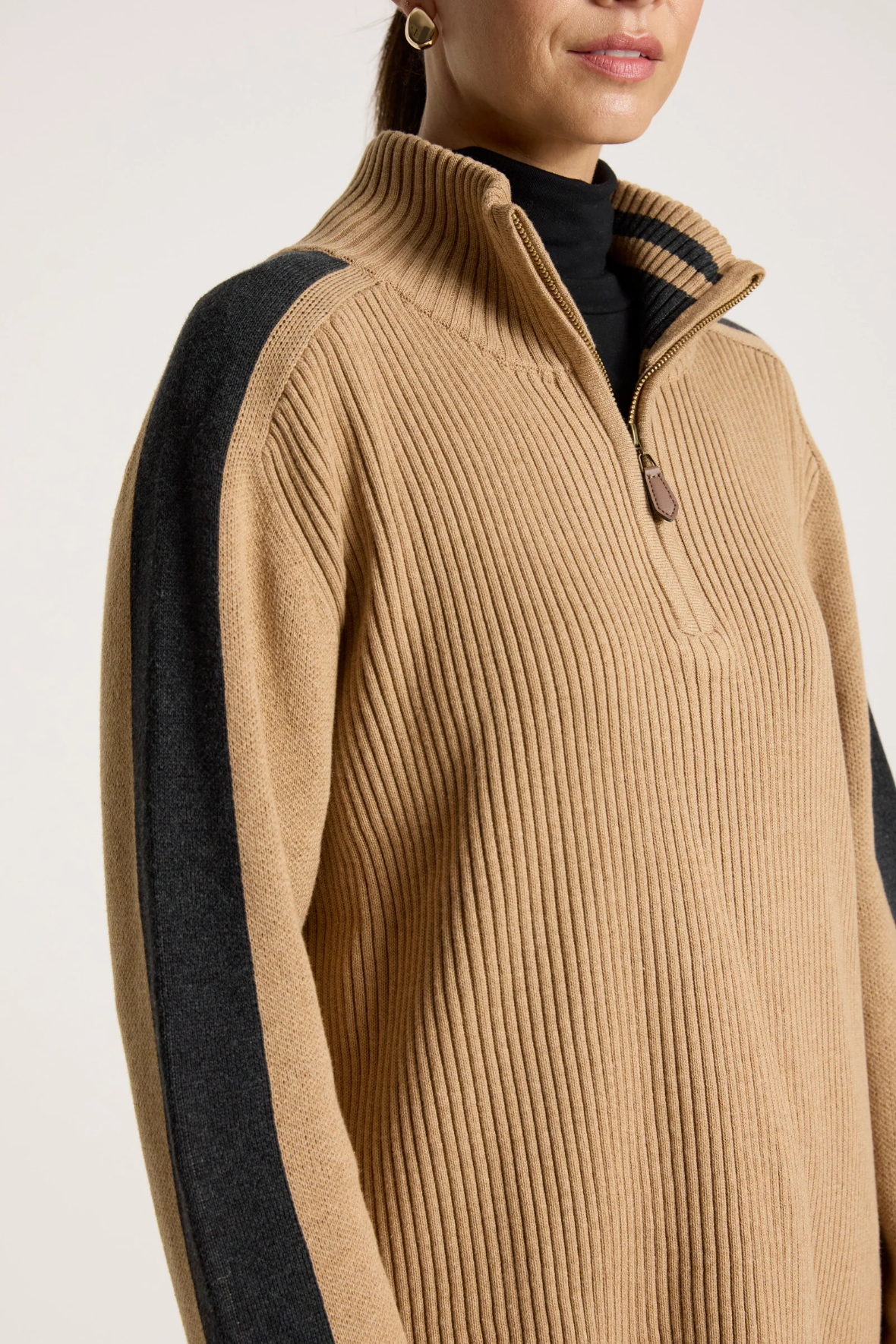 Liora Zip Jumper Mocha/Charcoal - Emelda's Shoes
