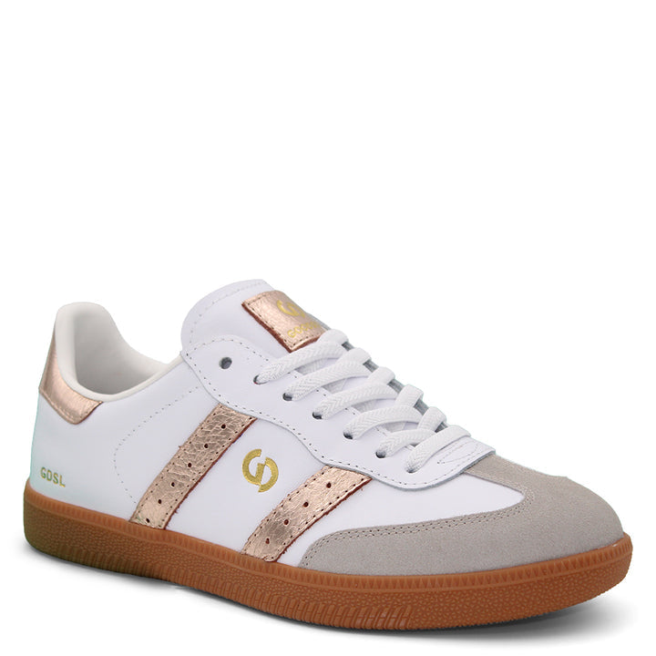 Goodsole 2001 parallel white/gold leather - Emelda's Shoes