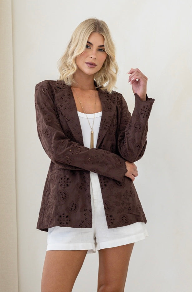 Paisley Blazer Choc