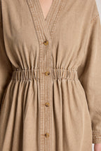 Bodhi Denim Dress Fawn - Emelda's Shoes