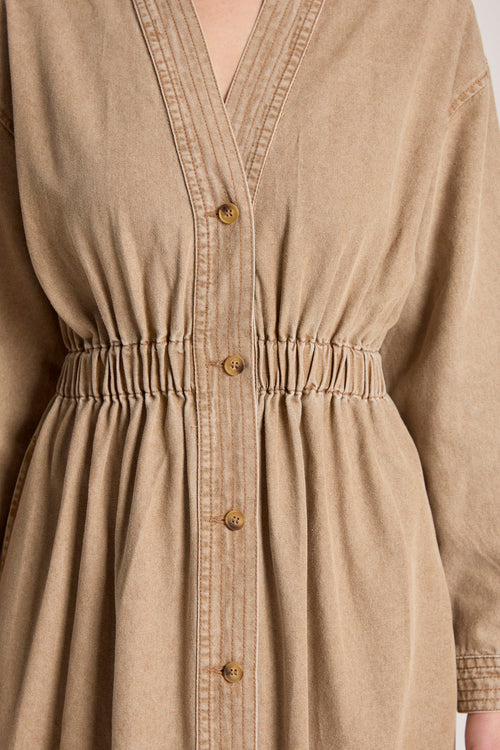 Bodhi Denim Dress Fawn - Emelda's Shoes
