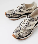 Sheryls Blk & White Snake leather - Emelda's Shoes