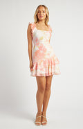 Floral Chiffron Peach Mini - Emelda's Shoes