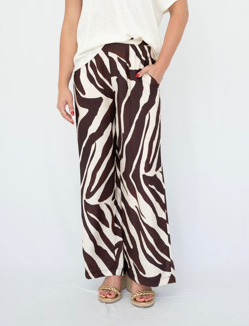 Brown/Cream Pant - Emelda's Shoes