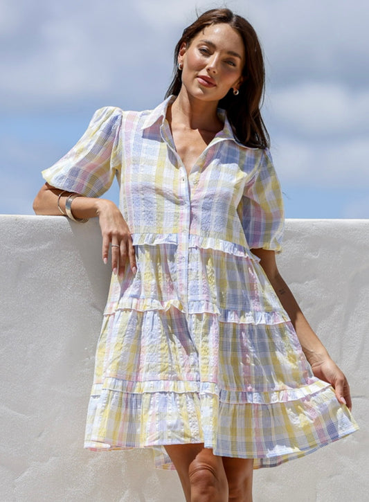 Yellow Check Multi Dress