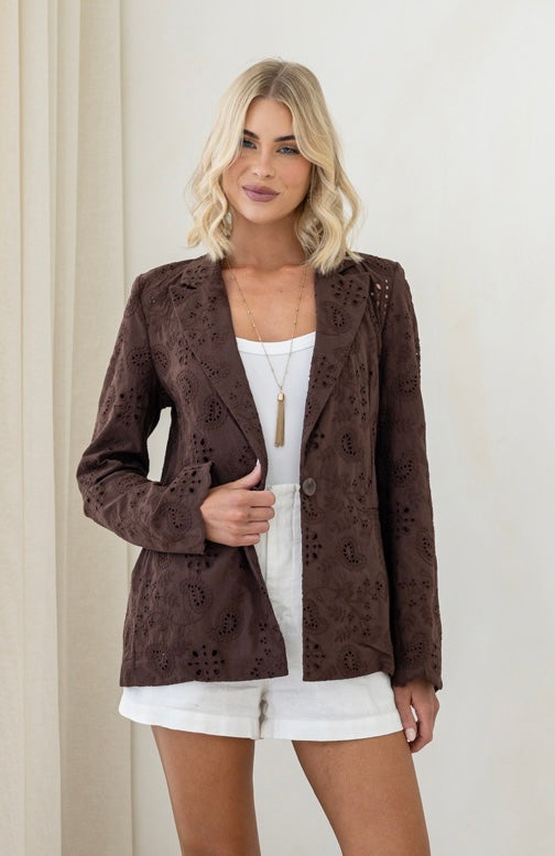 Paisley Blazer Choc