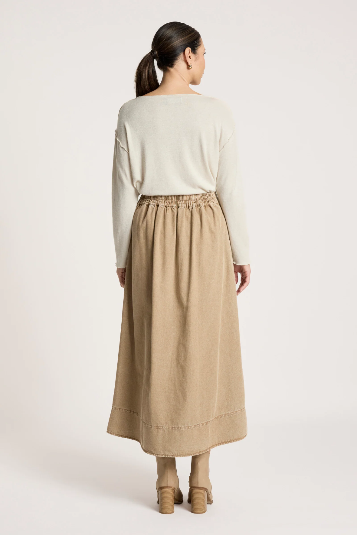 Bodhi Denim Skirt Fawn - Emelda's Shoes