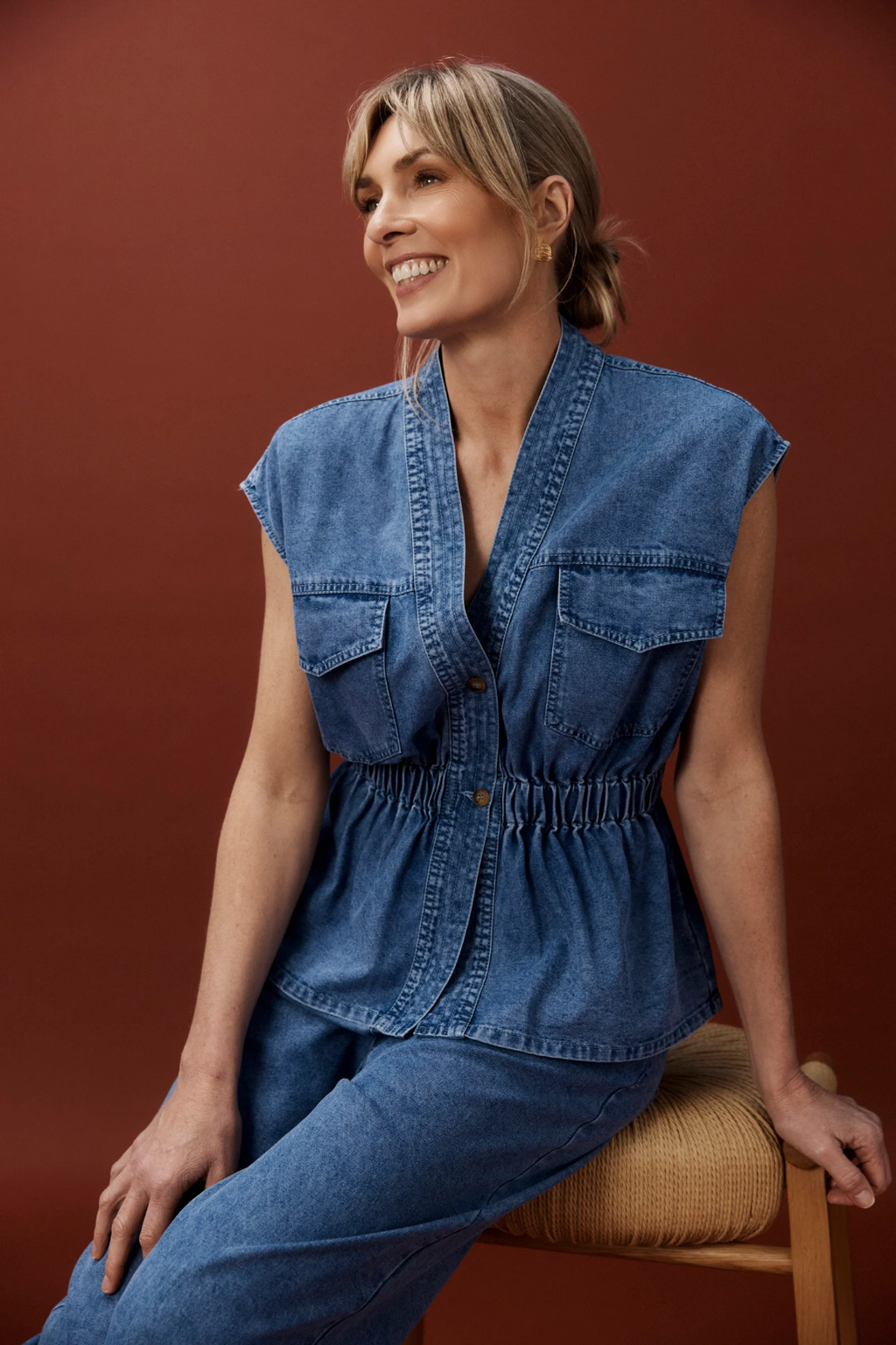 Bodhi Denim Vest Blue - Emelda's Shoes