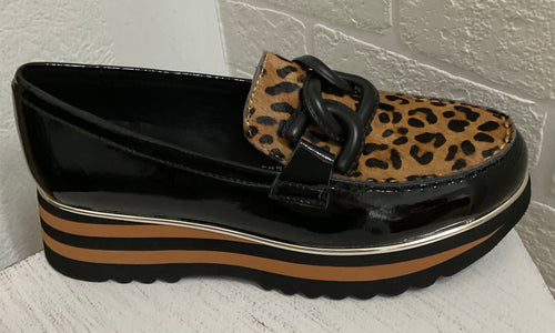 Black Patent/Leopard - Emelda's Shoes