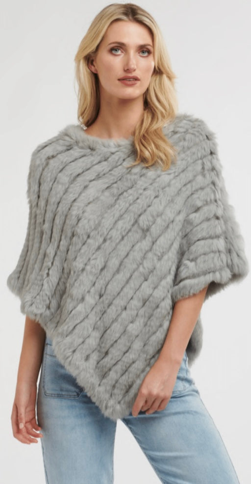 Silver Fur Poncho – Emelda's Shoes