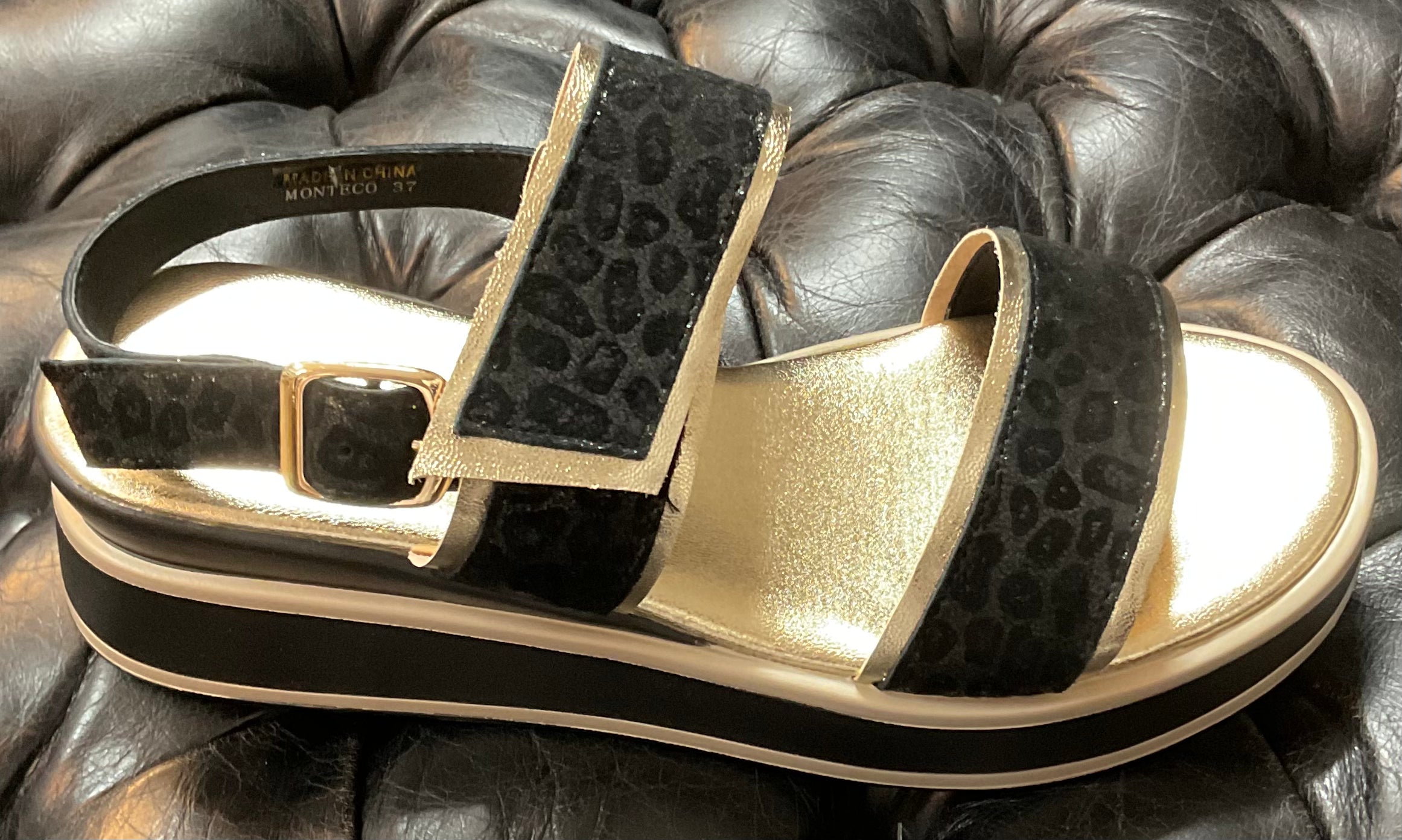 Monteco Blk Leopard / Gold - Emelda's Shoes