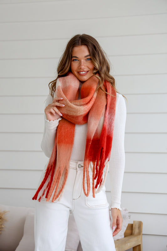 Rust Multi Winter Scarf