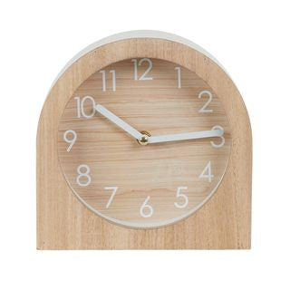 Carnaby Wood Desk Clock Natural/White