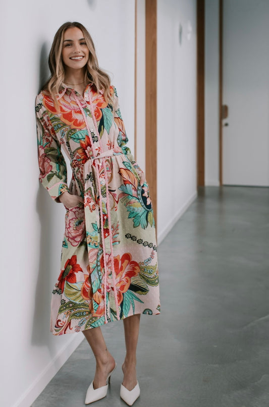 Multi Dobby Long Dress