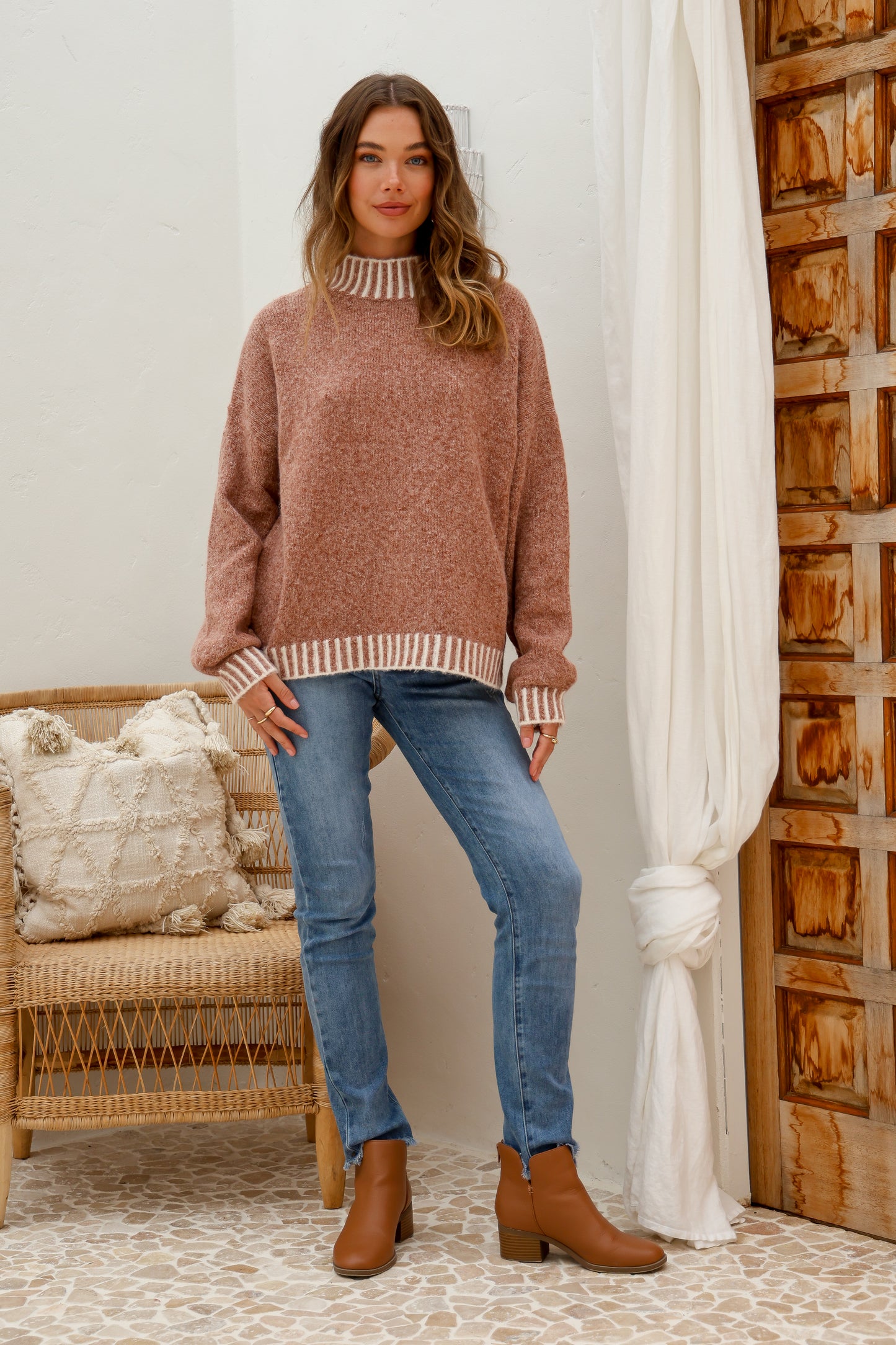 Striped Rust Knit