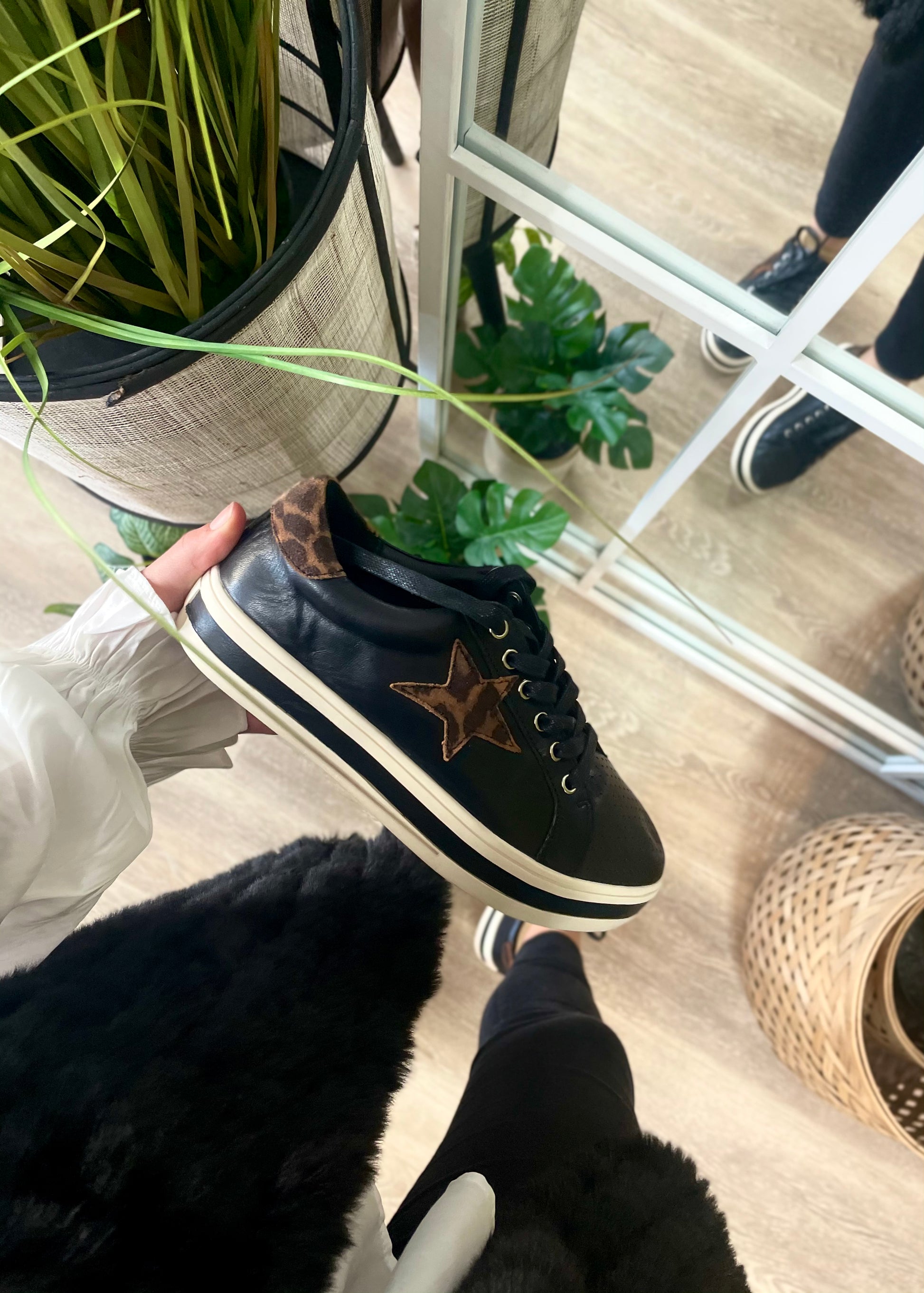 Pixie Black/ Brandy Leopard - Emelda's Shoes