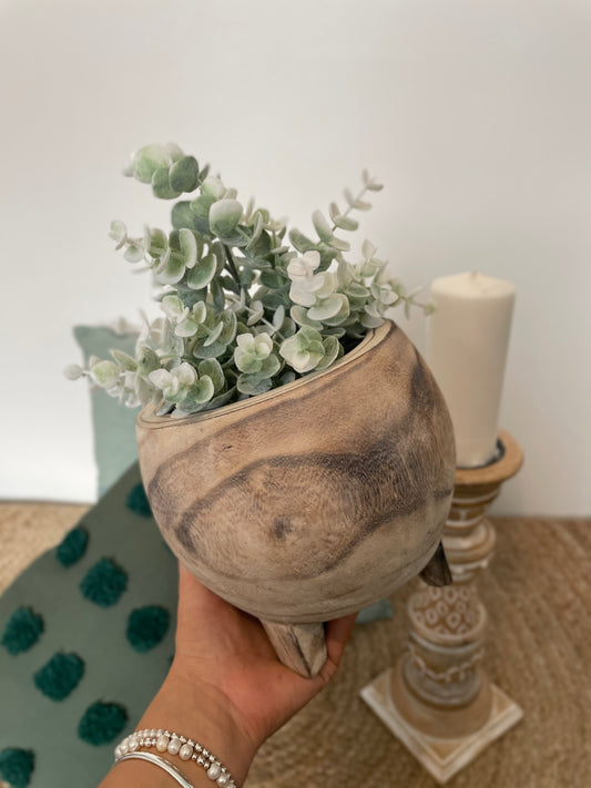 Timber Round Planter Pot - Emelda's Shoes